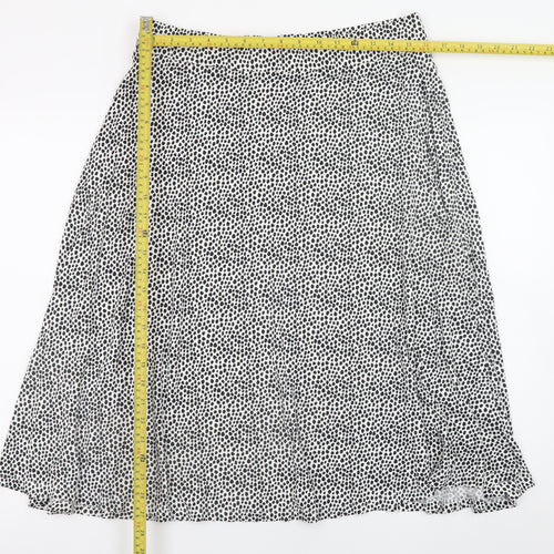 Marks and Spencer Womens Black Polka Dot A-Line Midi Skirt Size 16
