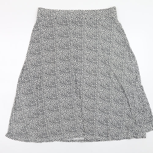 Marks and Spencer Womens Black Polka Dot A-Line Midi Skirt Size 16