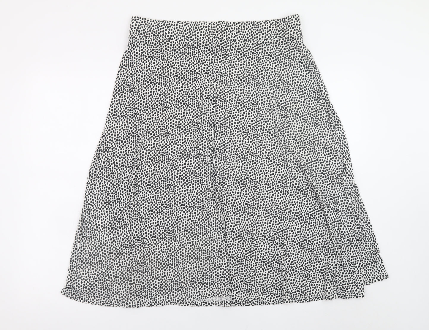 Marks and Spencer Womens Black Polka Dot A-Line Midi Skirt Size 16