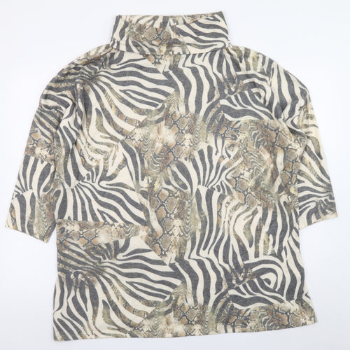 Viola Borghi Womens Multicoloured Animal Print Tunic Top 2XL