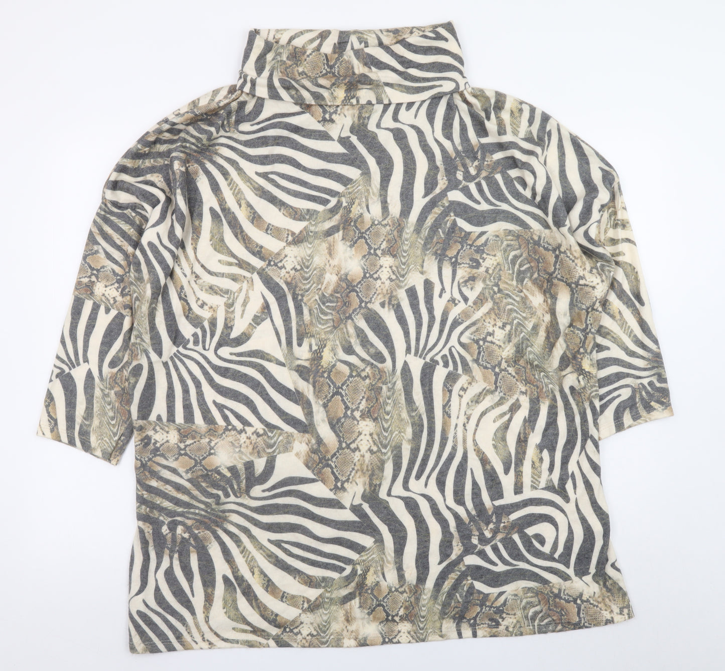 Viola Borghi Womens Multicoloured Animal Print Tunic Top 2XL