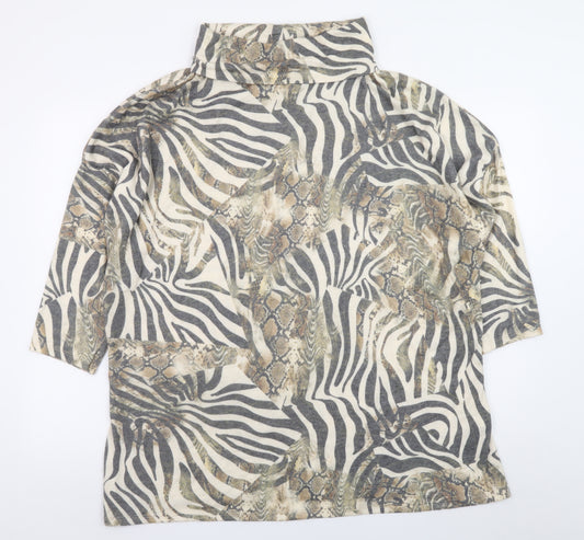 Viola Borghi Womens Multicoloured Animal Print Tunic Top 2XL