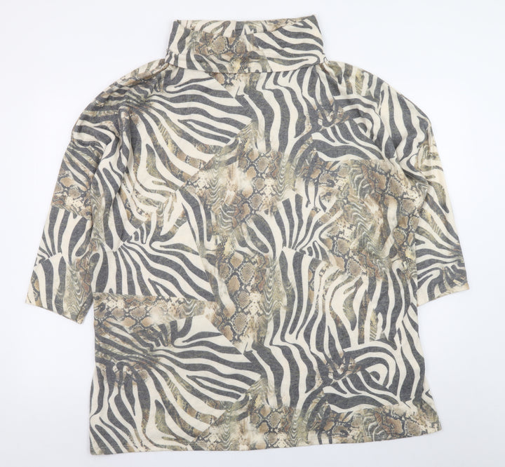 Viola Borghi Womens Multicoloured Animal Print Tunic Top 2XL