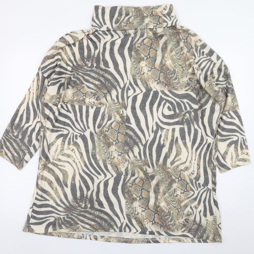 Viola Borghi Womens Multicoloured Animal Print Tunic Top 2XL