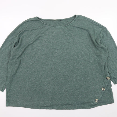 Marks and Spencer Women Green 3/4 Sleeve Tunic Top UK 26/28