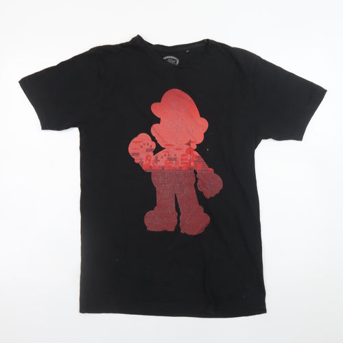 Nintendo Men's Black Medium Mario Graphic Cotton T-Shirt