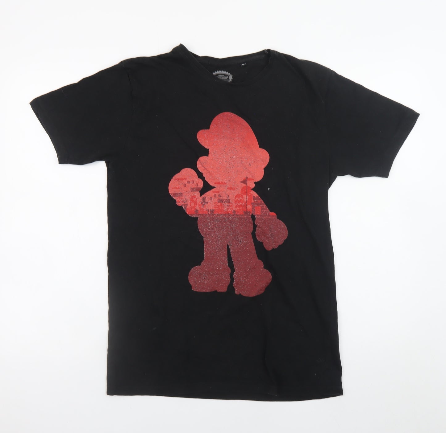 Nintendo Men's Black Medium Mario Graphic Cotton T-Shirt