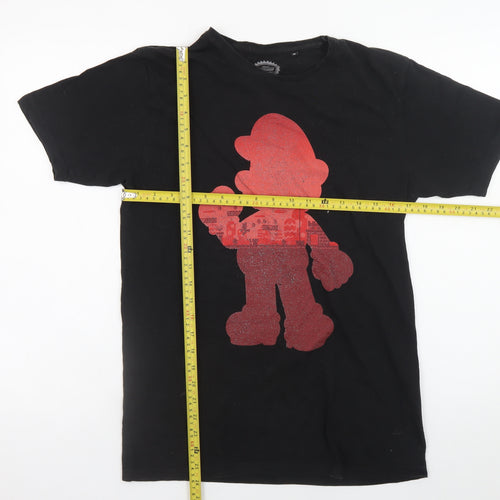 Nintendo Men's Black Medium Mario Graphic Cotton T-Shirt