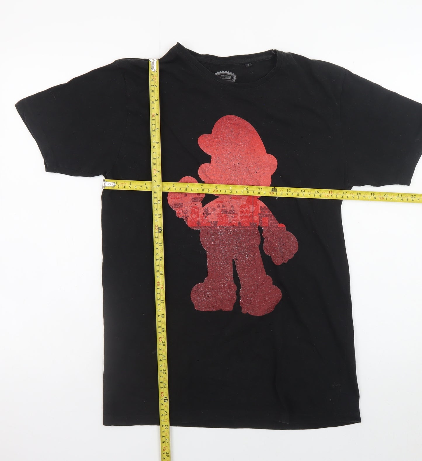Nintendo Men's Black Medium Mario Graphic Cotton T-Shirt