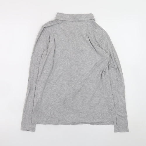 Pure Collection Women’s Grey Long Sleeve Collared Jersey Blouse UK 14