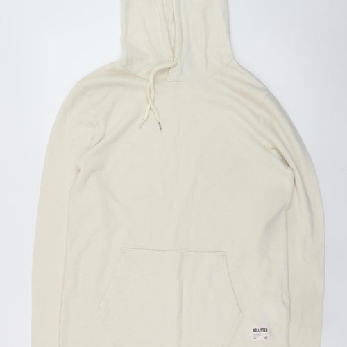 Hollister Mens Beige Pullover Hoodie Small Regular Fit Cotton Blend