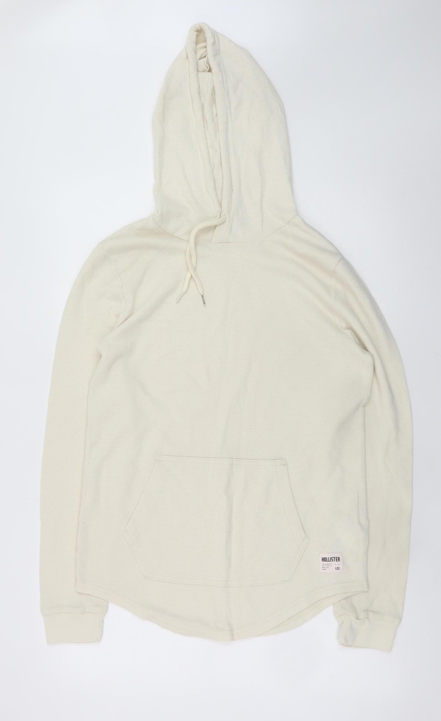 Hollister Mens Beige Pullover Hoodie Small Regular Fit Cotton Blend