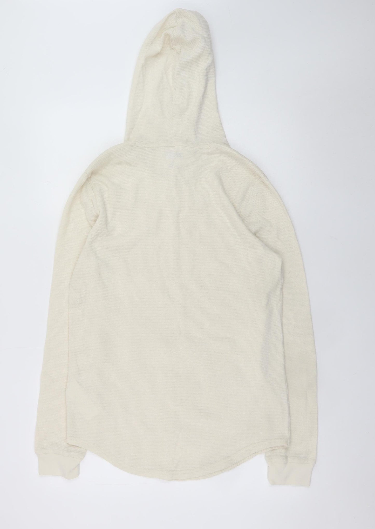 Hollister Mens Beige Pullover Hoodie Small Regular Fit Cotton Blend