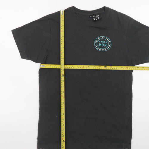Hager Vor Men's Black XS Graphic Print Cotton T-Shirt