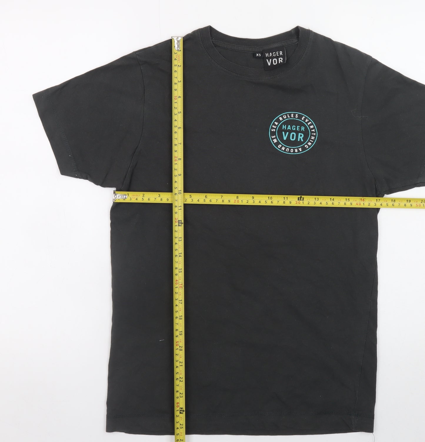 Hager Vor Men's Black XS Graphic Print Cotton T-Shirt