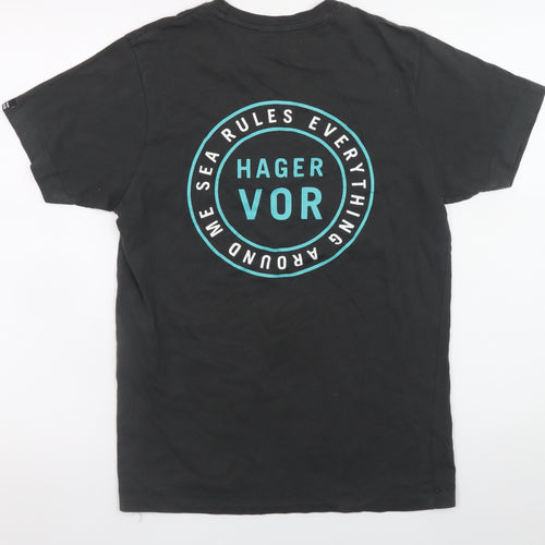 Hager Vor Men's Black XS Graphic Print Cotton T-Shirt