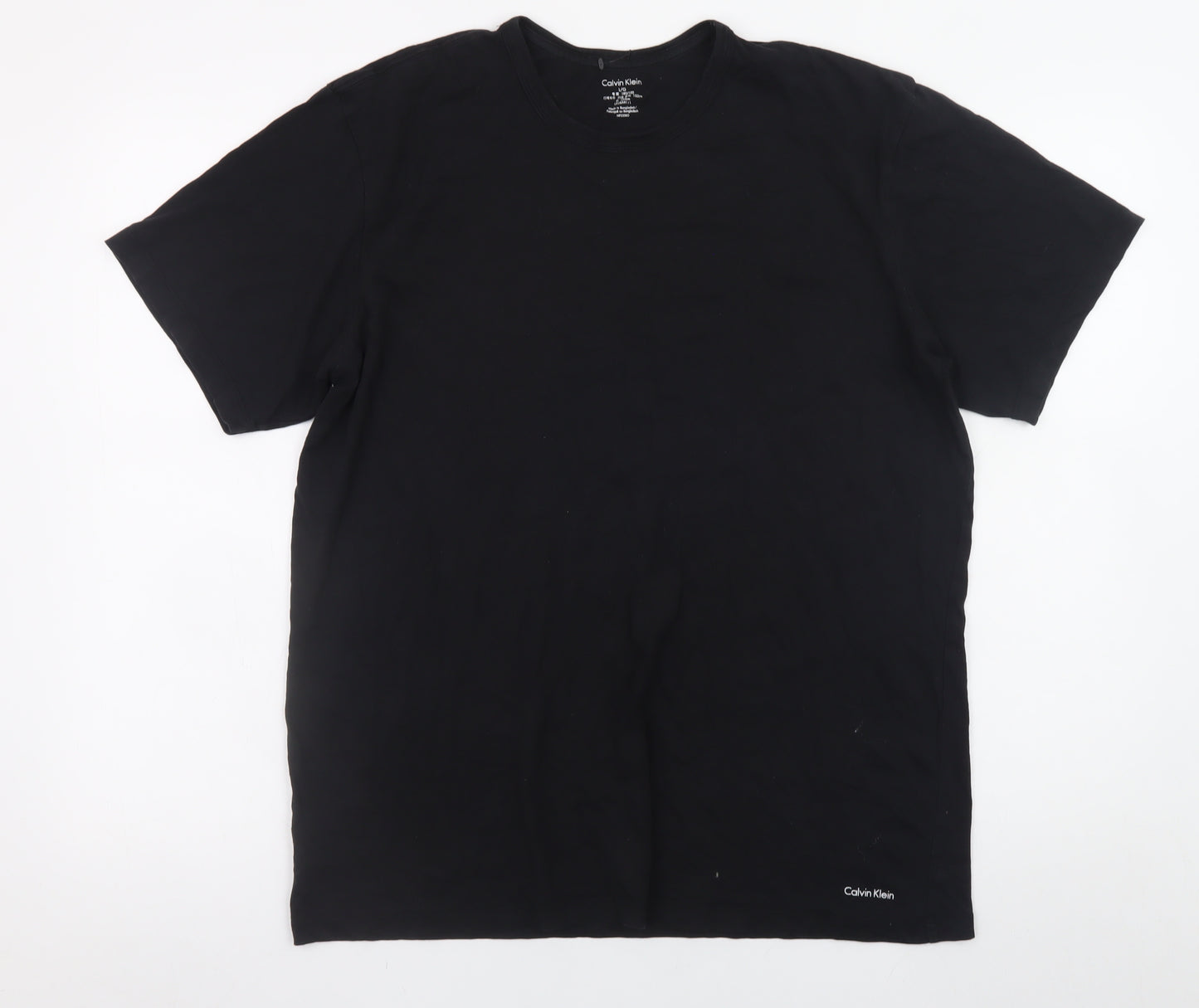 Calvin Klein Men's Black Crew Neck Short Sleeve T-Shirt Size L