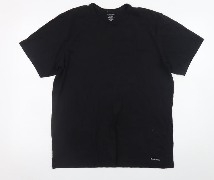 Calvin Klein Men's Black Crew Neck Short Sleeve T-Shirt Size L