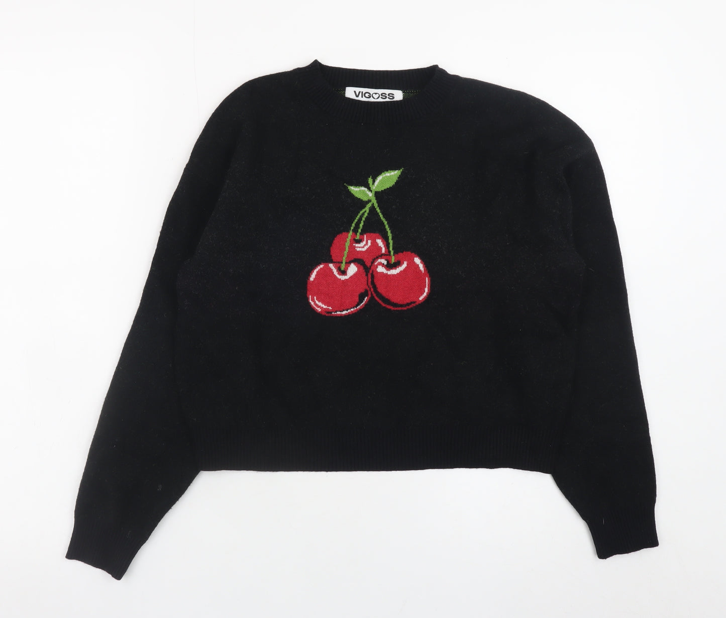 Vigoss Womens Black Cherry Knit Pullover Jumper Size 14