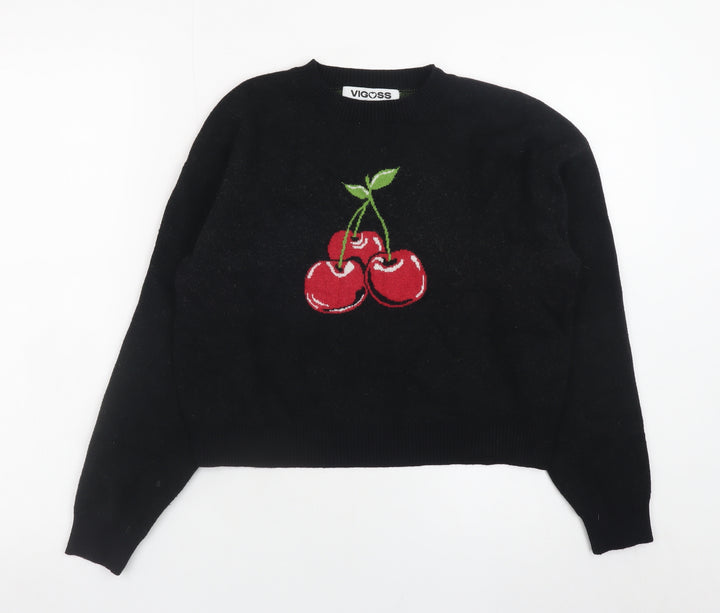 Vigoss Womens Black Cherry Knit Pullover Jumper Size 14