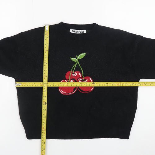 Vigoss Womens Black Cherry Knit Pullover Jumper Size 14