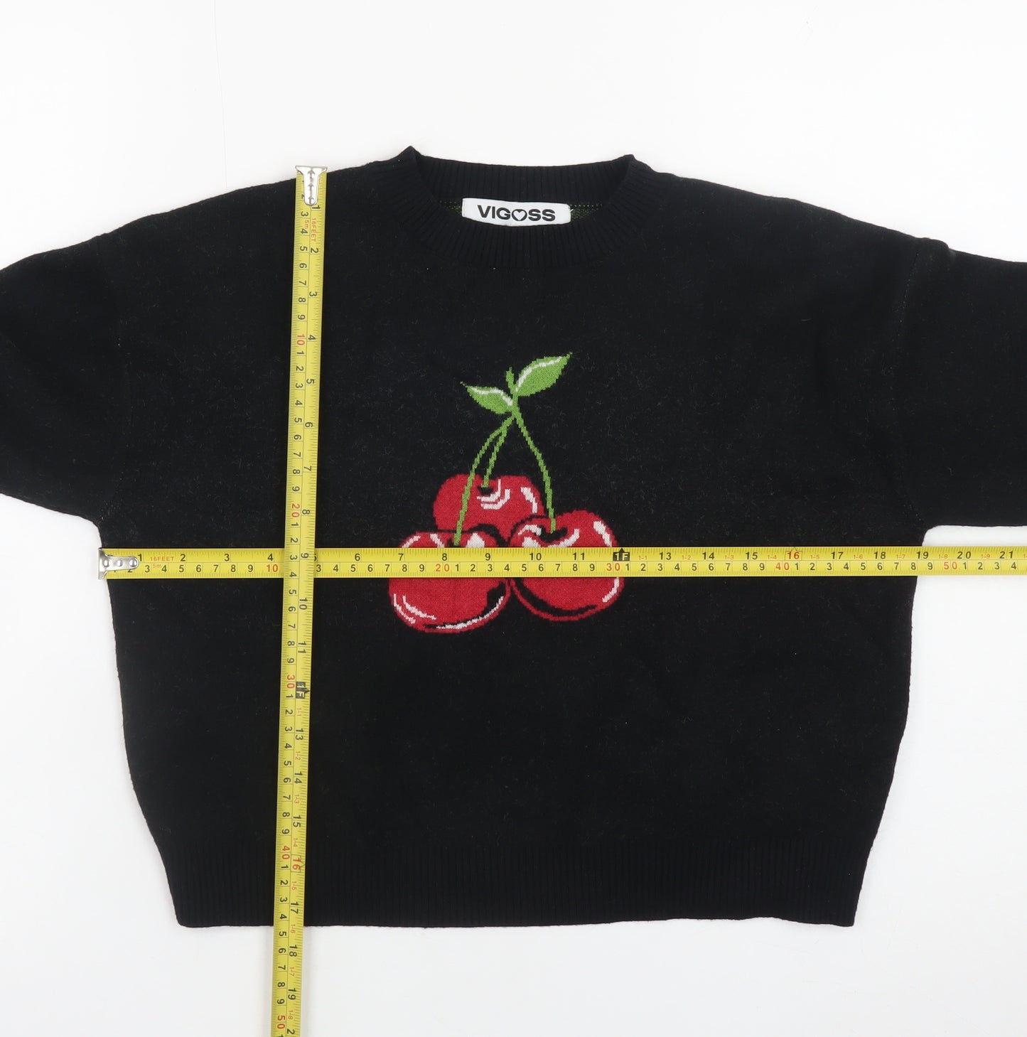 Vigoss Womens Black Cherry Knit Pullover Jumper Size 14