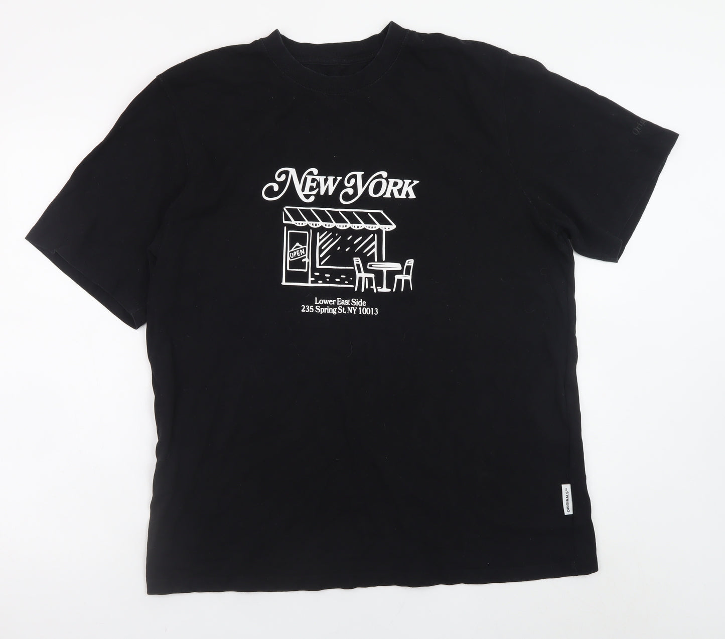 Jack & Jones Men’s Black New York Graphic Cotton T-Shirt XL