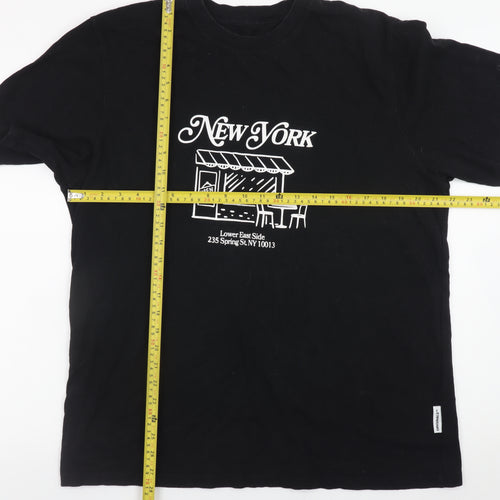 Jack & Jones Men’s Black New York Graphic Cotton T-Shirt XL