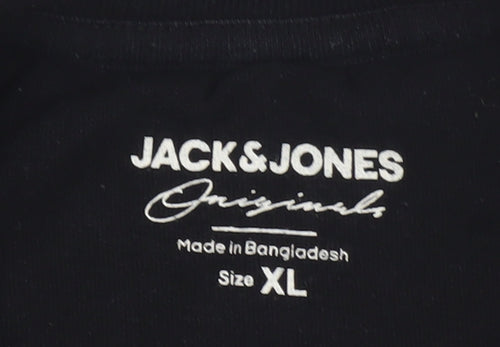 Jack & Jones Men’s Black New York Graphic Cotton T-Shirt XL