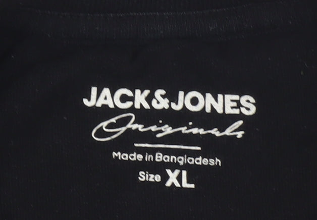 Jack & Jones Men’s Black New York Graphic Cotton T-Shirt XL