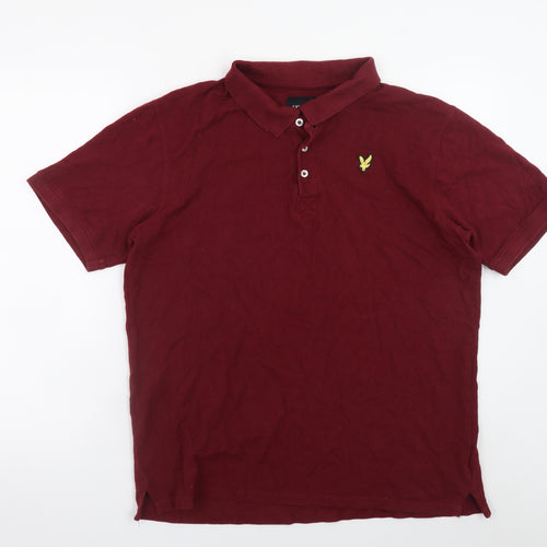 Lyle & Scott Men's Red 2XL Cotton Polo Shirt Short Sleeve Casual