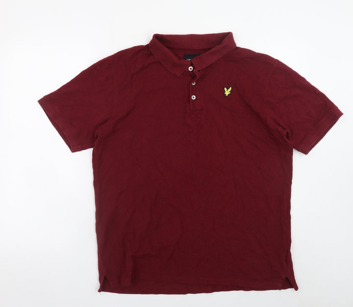 Lyle & Scott Men's Red 2XL Cotton Polo Shirt Short Sleeve Casual