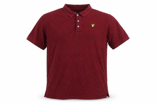 Front view of Lyle & Scott Men's Red 2XL Cotton Polo Shirt Short Sleeve Casual