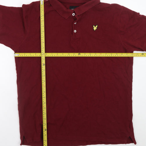 Lyle & Scott Men's Red 2XL Cotton Polo Shirt Short Sleeve Casual