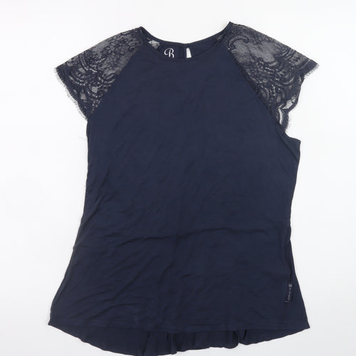Ted Baker Women’s Navy Blue Lace Sleeve Tunic Blouse Size 12
