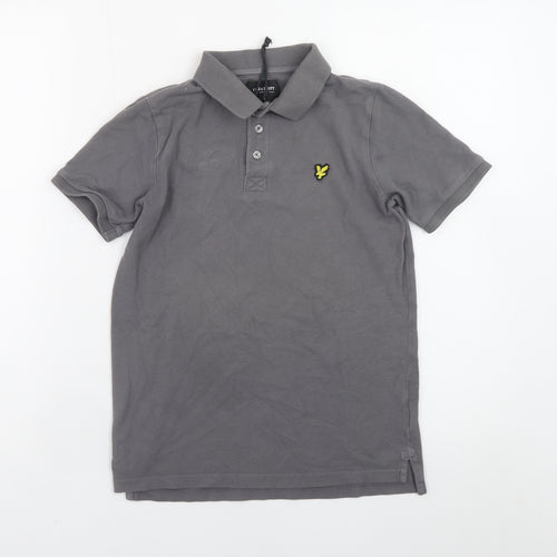 Lyle & Scott Junior Boys Grey Polo Shirt 10-11 Years 100% Cotton Classic Style