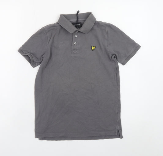 Lyle & Scott Junior Boys Grey Polo Shirt 10-11 Years 100% Cotton Classic Style