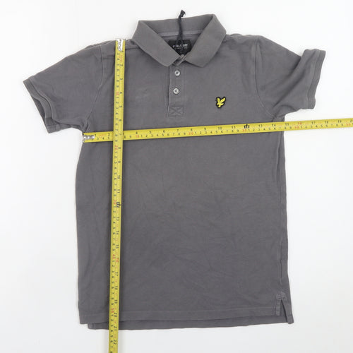 Lyle & Scott Junior Boys Grey Polo Shirt 10-11 Years 100% Cotton Classic Style