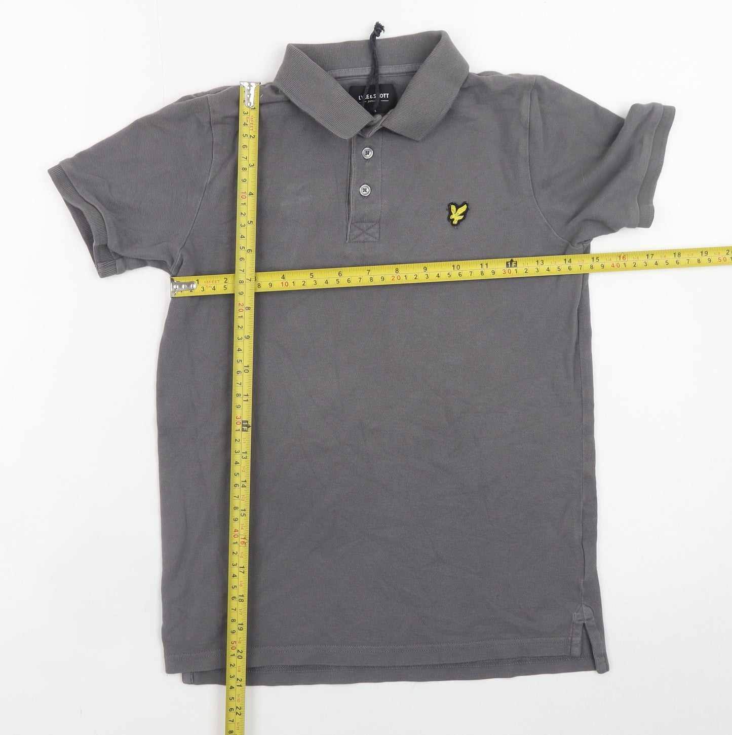 Lyle & Scott Junior Boys Grey Polo Shirt 10-11 Years 100% Cotton Classic Style