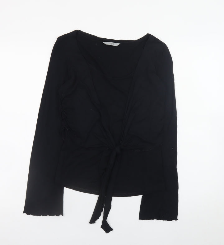 Marks and Spencer Women’s Black Wrap Blouse Size 10 Long Sleeve