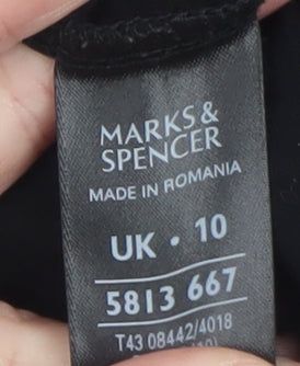 Marks and Spencer Women’s Black Wrap Blouse Size 10 Long Sleeve