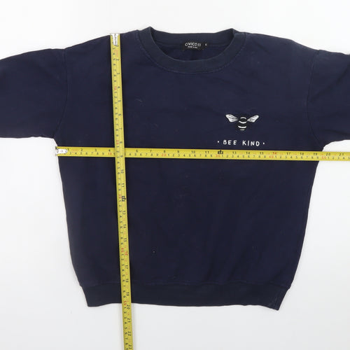 Civico 51 Women's Navy Blue Pullover Sweatshirt Bee Kind M