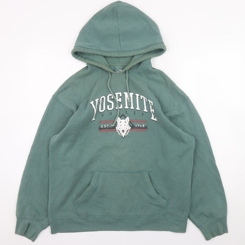Hollister Men’s Green Pullover Hoodie S Yosemite Valley Graphic