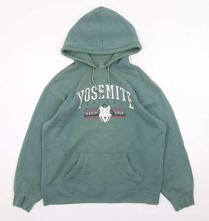 Hollister Men’s Green Pullover Hoodie S Yosemite Valley Graphic