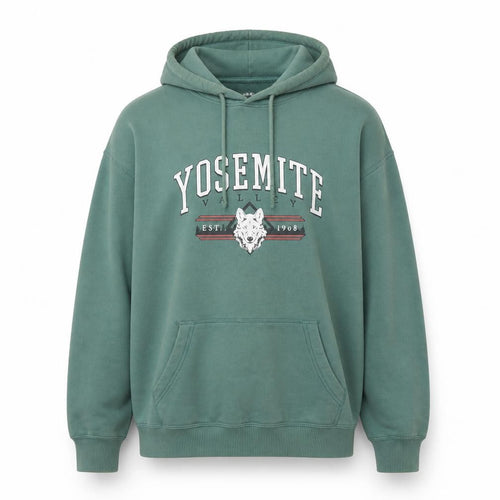 Hollister Men’s Green Pullover Hoodie S Yosemite Valley Graphic