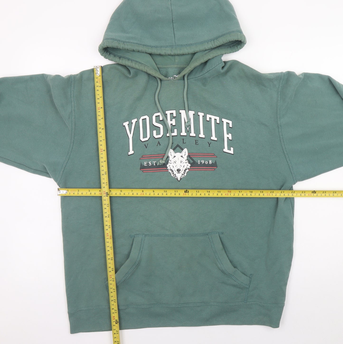 Hollister Men’s Green Pullover Hoodie S Yosemite Valley Graphic