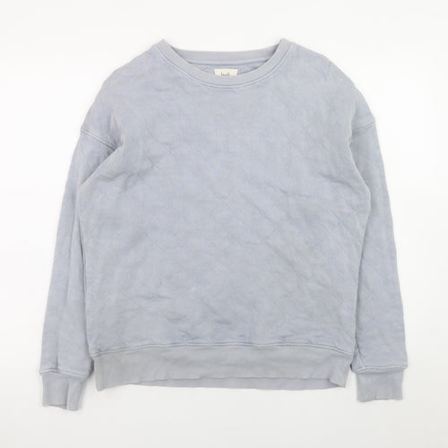 Hush Grey Quilted Cotton Crew Neck Sweatshirt S Unisex