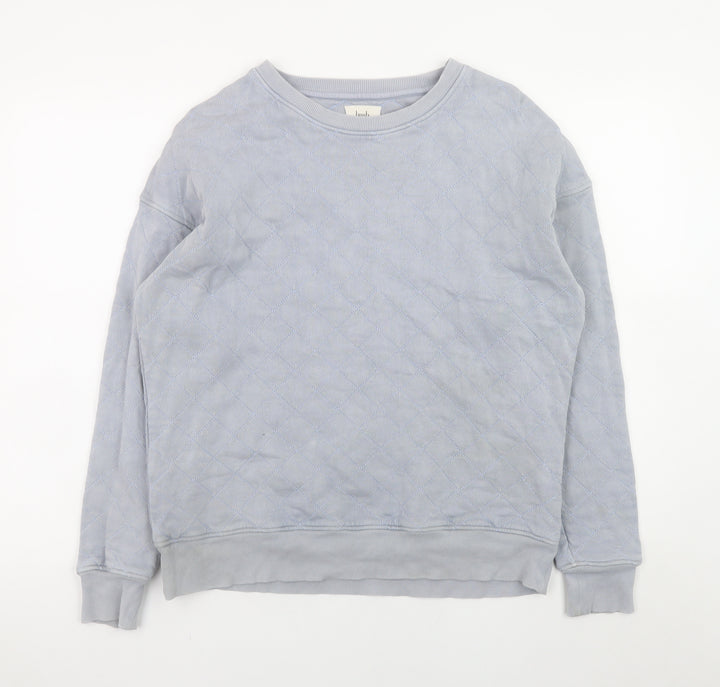 Hush Grey Quilted Cotton Crew Neck Sweatshirt S Unisex