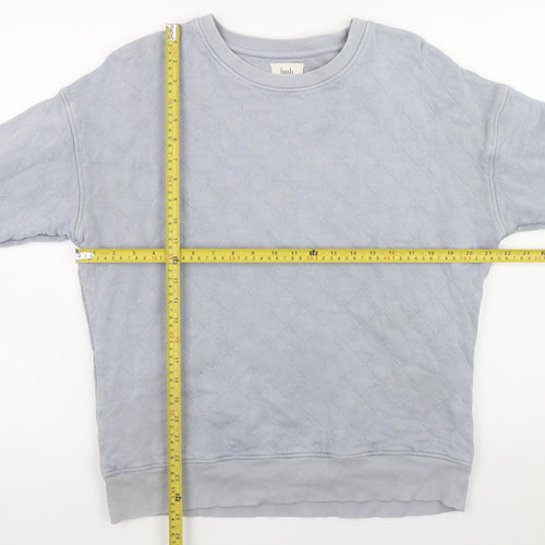 Hush Grey Quilted Cotton Crew Neck Sweatshirt S Unisex