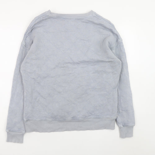 Hush Grey Quilted Cotton Crew Neck Sweatshirt S Unisex